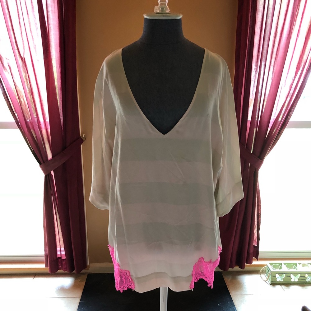 Elizabeth and James Pink Lace Blouse